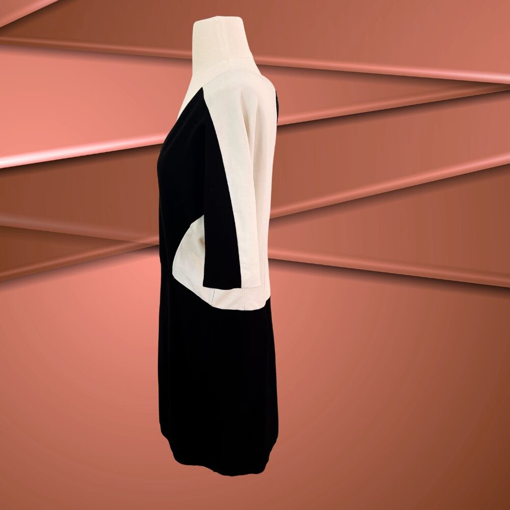 ✨ Chic & Flattering Ann Taylor V-Neck Color-block Dress ✨ - Picture 4 of 8